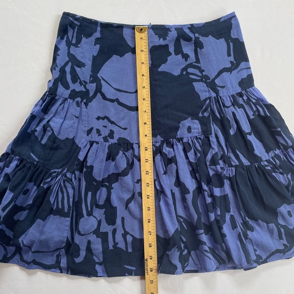 Rare 90s-00s New Man Blue Floral Cotton Mini Skirt - Sz 38F - Picture 12 of 13